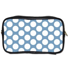 Blue Polkadot Travel Toiletry Bag (two Sides) by Zandiepants