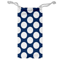 Dark Blue Polkadot Jewelry Bag by Zandiepants