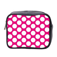 Pink Polkadot Mini Travel Toiletry Bag (two Sides) by Zandiepants