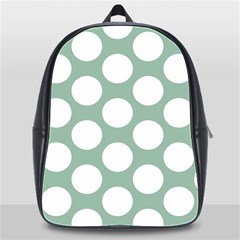 Jade Green Polkadot School Bag (xl) by Zandiepants