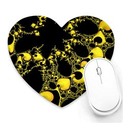 Special Fractal 04 Yellow Mouse Pad (heart) by ImpressiveMoments