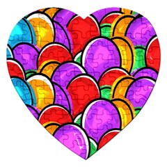 Colored Easter Eggs Jigsaw Puzzle (heart) by StuffOrSomething