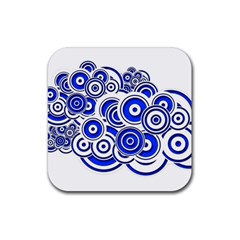 Trippy Blue Swirls Drink Coaster (square) by StuffOrSomething