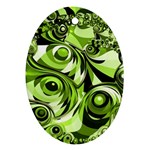 Retro Green Abstract Oval Ornament Front