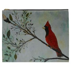 Sweet Red Cardinal Cosmetic Bag (xxxl) by rokinronda