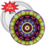 Rainbow Glass 3  Button (10 pack) Front