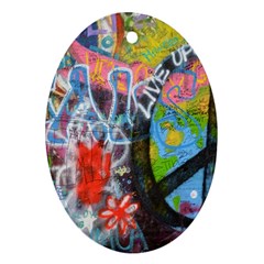 Prague Graffiti Oval Ornament by StuffOrSomething