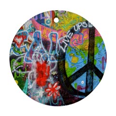 Prague Graffiti Round Ornament (two Sides) by StuffOrSomething