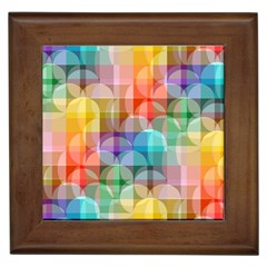 Circles Framed Ceramic Tile by Lalita