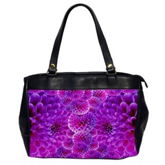 Purple Dahlias Oversize Office Handbag (one Side) by FunWithFibro