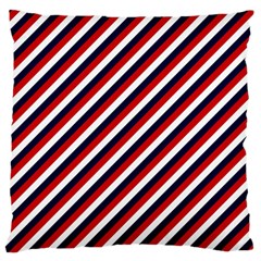 Diagonal Patriot Stripes Large Cushion Case (single Sided)  by StuffOrSomething