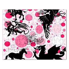 Fantasy In Pink Jigsaw Puzzle (rectangle) by StuffOrSomething