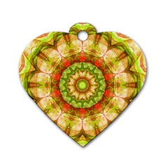 Red Green Apples Mandala Dog Tag Heart (two Sided) by Zandiepants