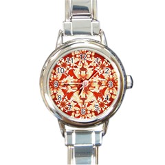 Digital Decorative Ornament Artwork Round Italian Charm Watch by dflcprints