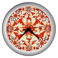 Digital Decorative Ornament Artwork Wall Clock (silver) by dflcprints