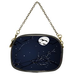 Night Birds And Full Moon Chain Purse (one Side) by dflcprints