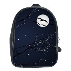 Night Birds And Full Moon School Bag (xl) by dflcprints