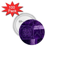 Pretty Purple Patchwork 1 75  Button (100 Pack) by FunWithFibro