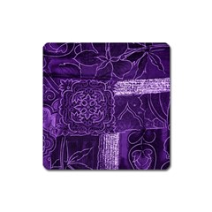 Pretty Purple Patchwork Magnet (square) by FunWithFibro