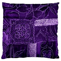 Pretty Purple Patchwork Large Cushion Case (single Sided)  by FunWithFibro