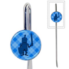 Blue Knight On Plaid Bookmark by StuffOrSomething