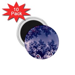 Pink And Blue Morning Frost Fractal 1 75  Button Magnet (10 Pack) by Artist4God