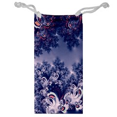 Pink And Blue Morning Frost Fractal Jewelry Bag by Artist4God