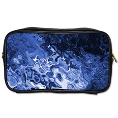 Blue Waves Abstract Art Travel Toiletry Bag (two Sides) by LokisStuffnMore