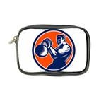 Bodybuilder Lifting Kettlebell Woodcut Coin Purse Front