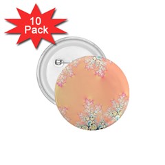 Peach Spring Frost On Flowers Fractal 1 75  Button (10 Pack) by Artist4God