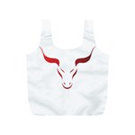 Stylized Symbol Red Bull Icon Design Reusable Bag (S) Front