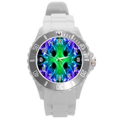 Alien Snowflake Plastic Sport Watch (large) by icarusismartdesigns