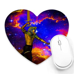 Star Fighter Mouse Pad (heart) by icarusismartdesigns