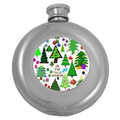 Oh Christmas Tree Hip Flask (round) by StuffOrSomething