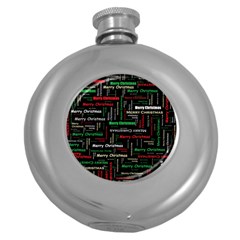 Merry Christmas Typography Art Hip Flask (round) by StuffOrSomething