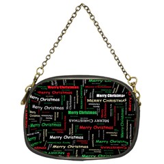 Merry Christmas Typography Art Chain Purse (one Side) by StuffOrSomething