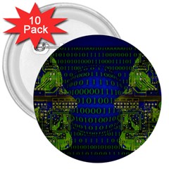 Binary Communication 3  Button (10 Pack) by StuffOrSomething