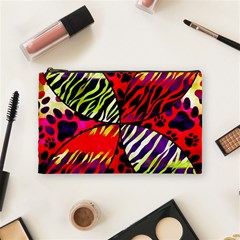 Crazy Animal Print Lady  Cosmetic Bag (medium) by OCDesignss