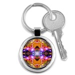 Abstract Flower Key Chain (Round) Front