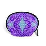 Turquoise Purple Zebra Pattern  Accessory Pouch (Small) Front