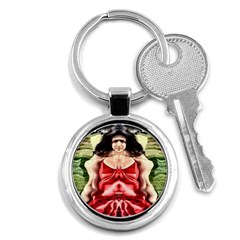 Cubist Woman Key Chain (round) by icarusismartdesigns