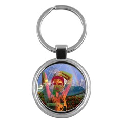 Fusion With The Landscape Key Chain (round) by icarusismartdesigns