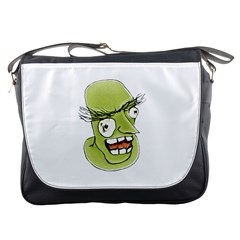 Mad Monster Man With Evil Expression Messenger Bag by dflcprints