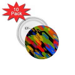 Colorful Shapes On A Black Background 1 75  Button (10 Pack)  by LalyLauraFLM