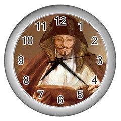 Anonymous Reading Wall Clock (silver) by AnonMart