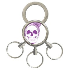 Purple Skull Bun Up 3-ring Key Chain by vividaudacity