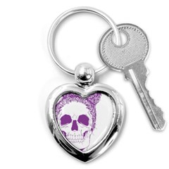 Purple Skull Bun Up Key Chain (heart) by vividaudacity