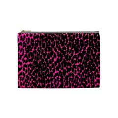 Hot Pink Leopard Print  Cosmetic Bag (medium) by OCDesignss