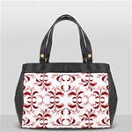 Floral Print Modern Pattern in Red and White Tones Oversize Office Handbag (One Side) Front