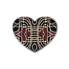 Tribal Style Ornate Grunge Pattern  Drink Coasters 4 Pack (heart)  by dflcprints